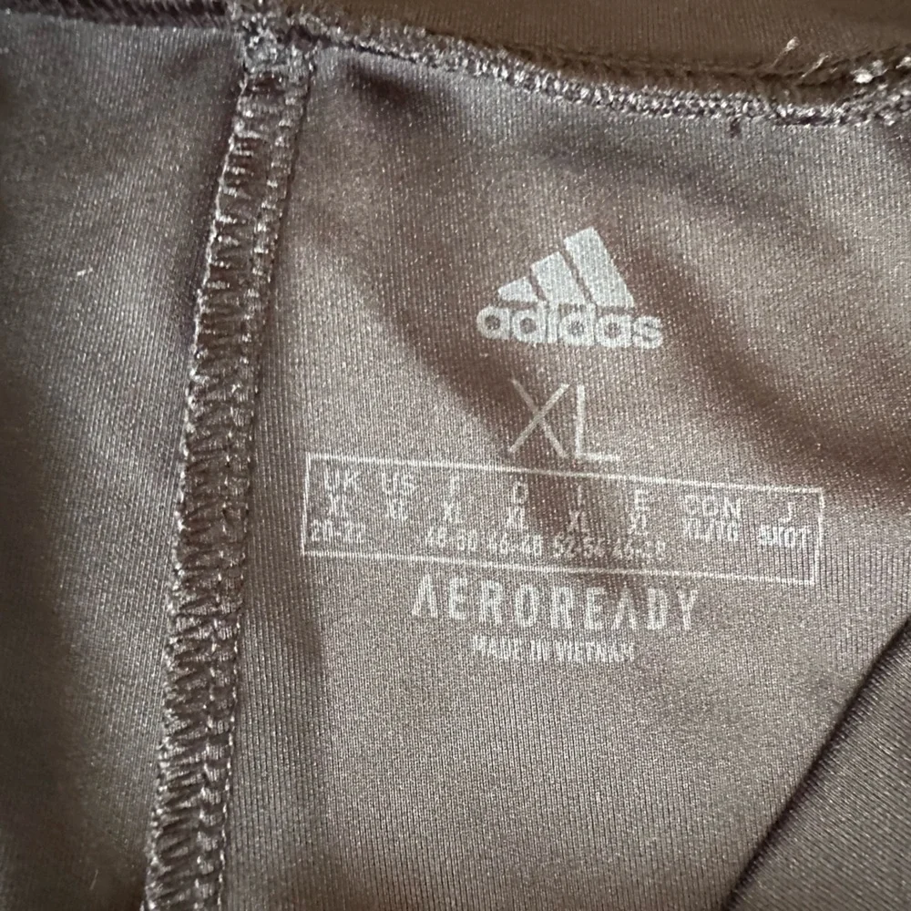 Adidas AeroReady Black Leggings with White Side Stripes size XL - Picture 4 of 4